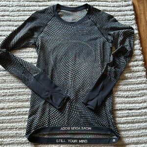 RARE Lululemon Swiftly Tech LS 2.0 Grid Warp Black Neon Multi